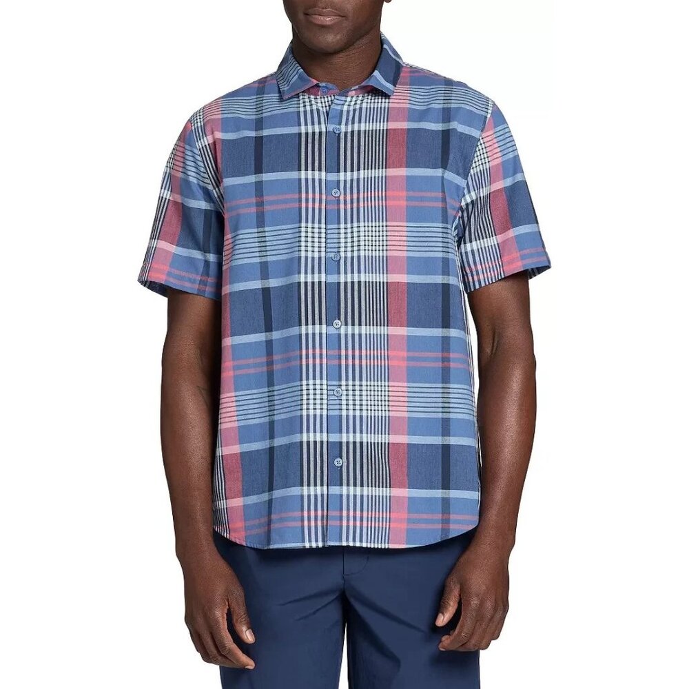 Walter Hagen Clubhouse Button Down Short Sleeve Shirt Size Small Preppy Plaid